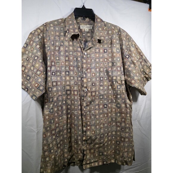 Tori Richard Other - Tori Richard Honolulu Mens Large Brown Short Sleeve Button Up Cotton Casual L